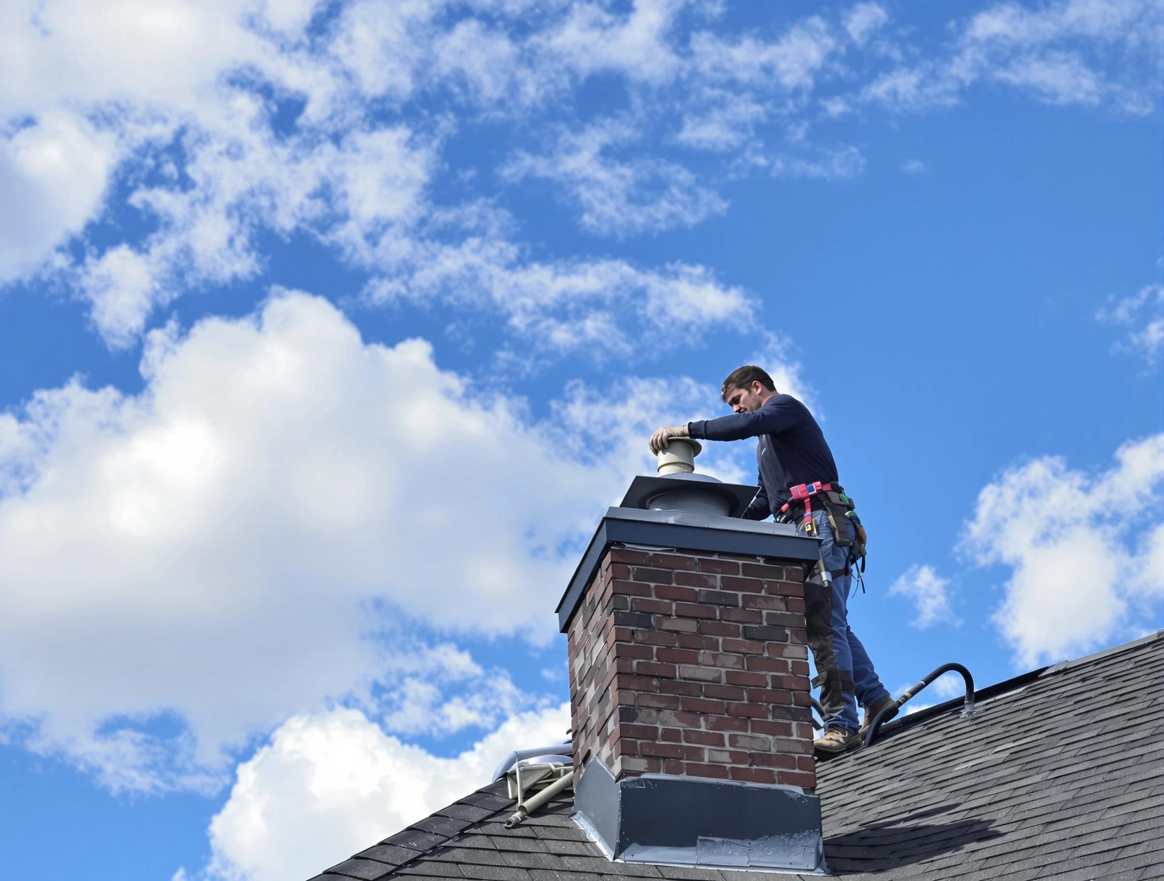 Cumberland Chimney Sweep installing a sturdy chimney cap in Cumberland, RI