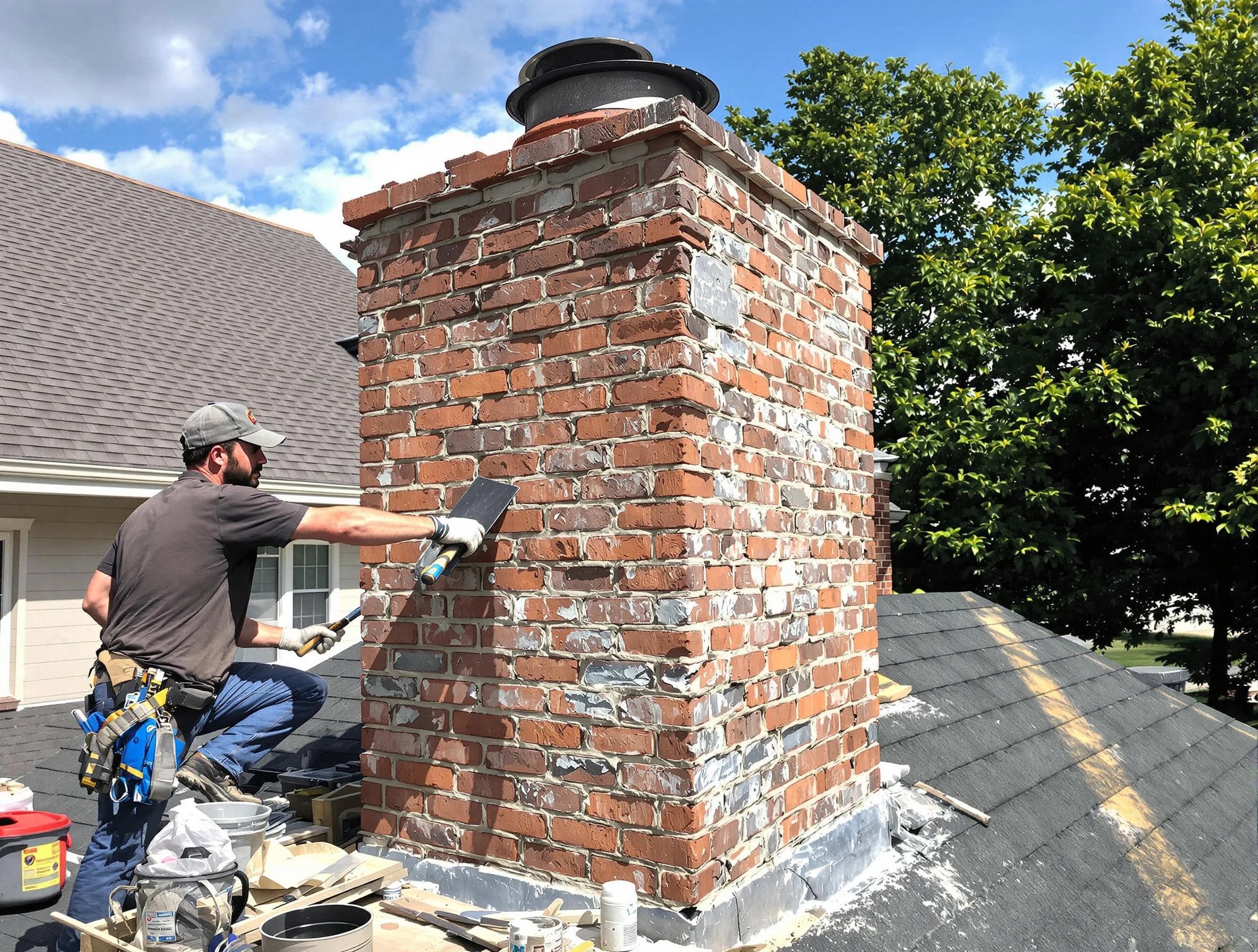 Completed chimney rebuild by Cumberland Chimney Sweep in Cumberland, RI
