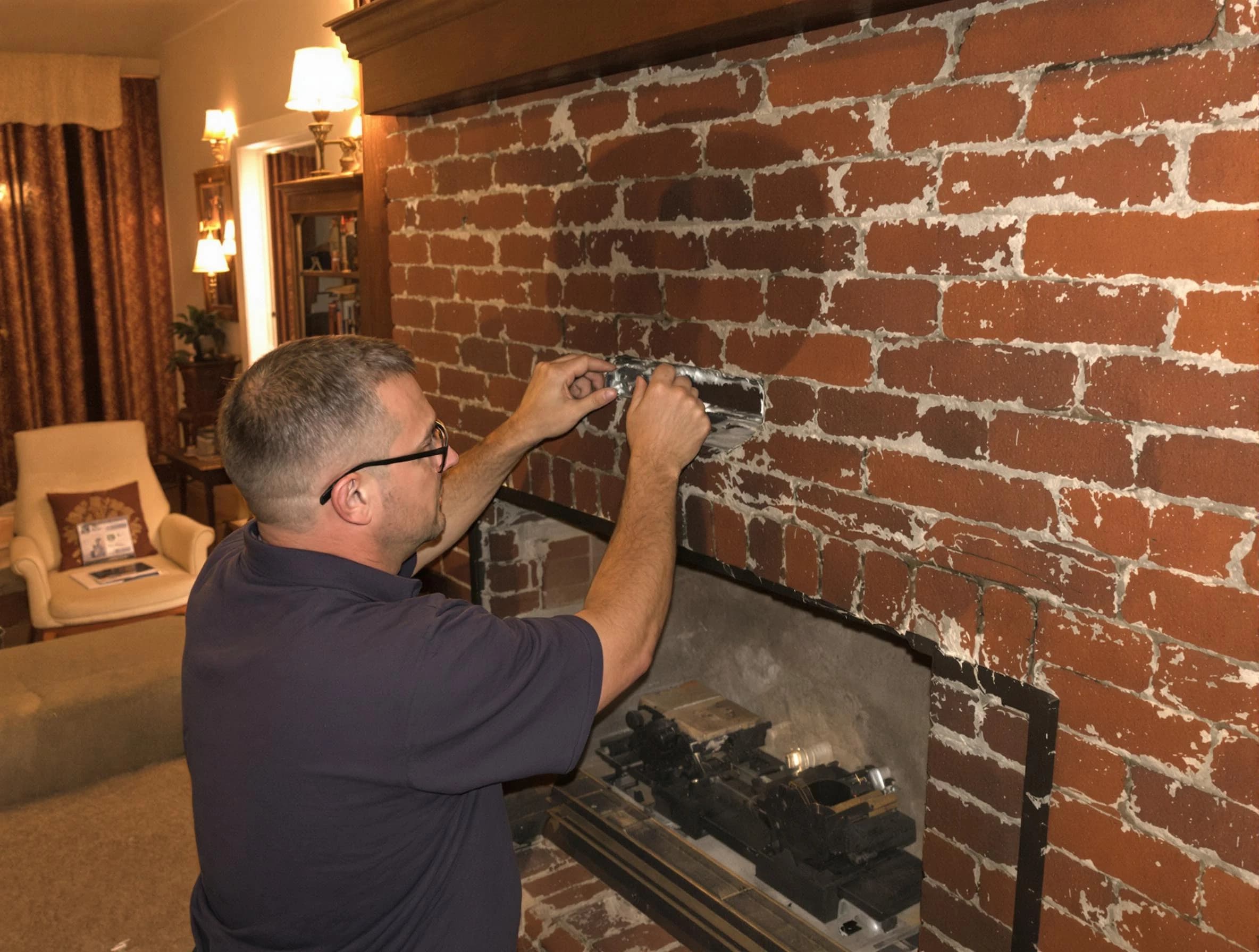 Cumberland Chimney Sweep expert fixing a fireplace in Cumberland, RI