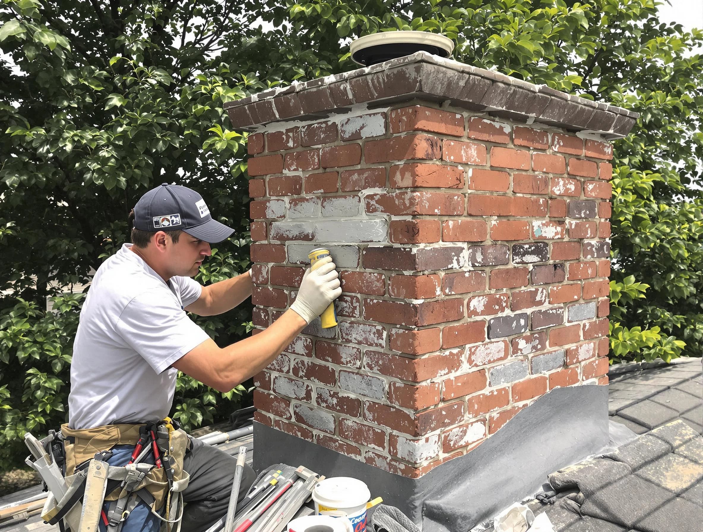 Cumberland Chimney Sweep restoring an aging chimney in Cumberland, RI