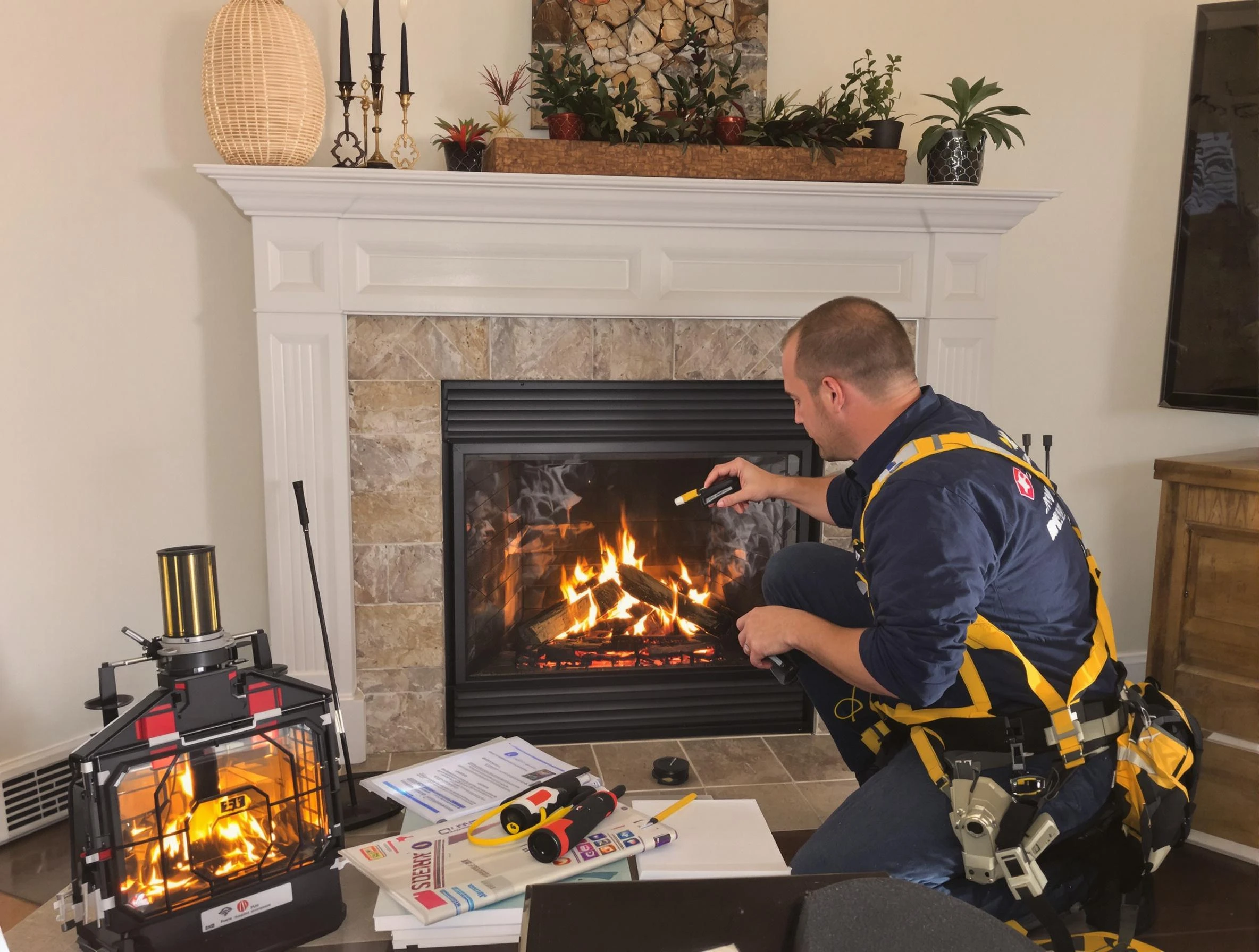 Safety-focused fireplace inspection by Cumberland Chimney Sweep in Cumberland, RI
